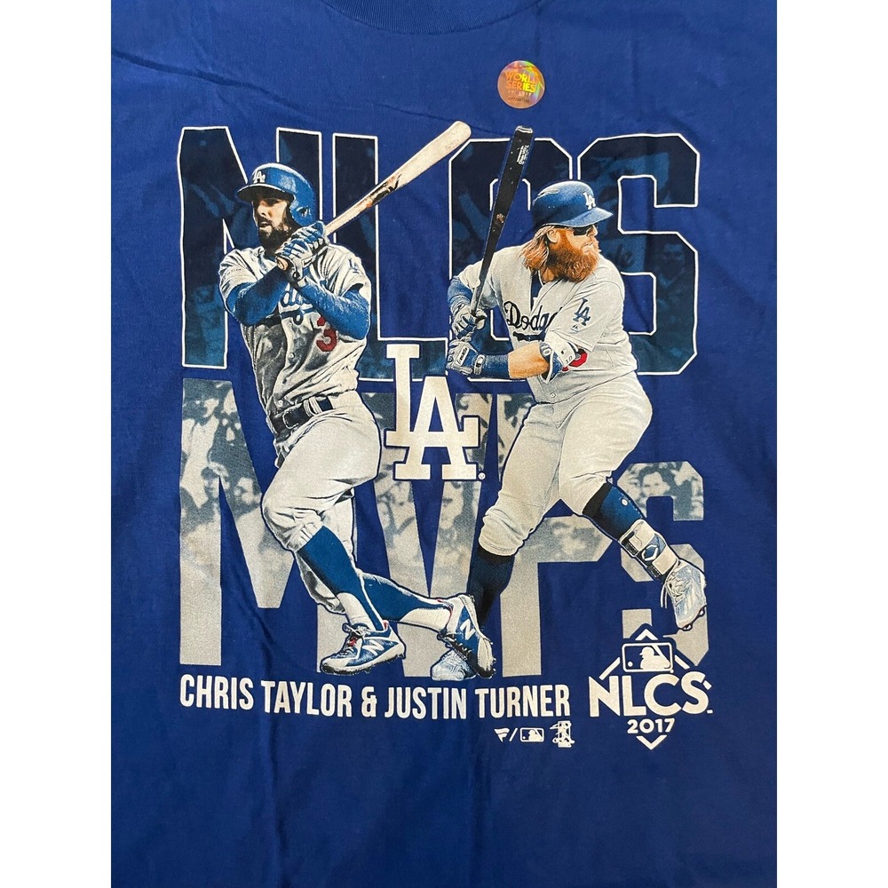 LA Los Angeles Dodgers Chris Taylor Justin Turner Fanatics 2017 T-Shirt Sz 4XL